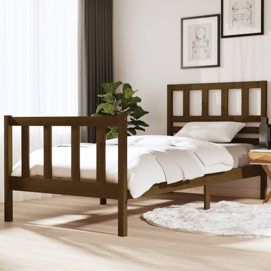 Berkfield Bed Frame Honey Brown 90x190 cm Single Solid Wood