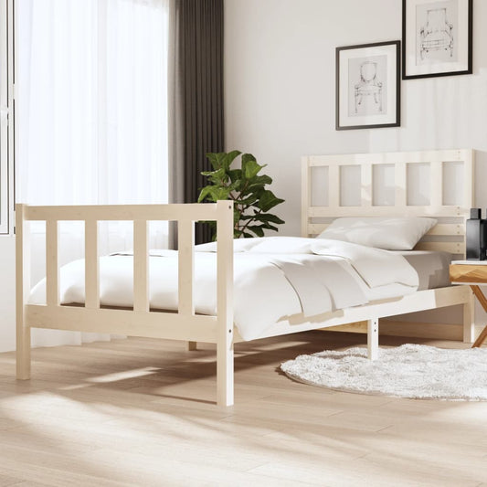Berkfield Bed Frame White Solid Wood 100x200 cm