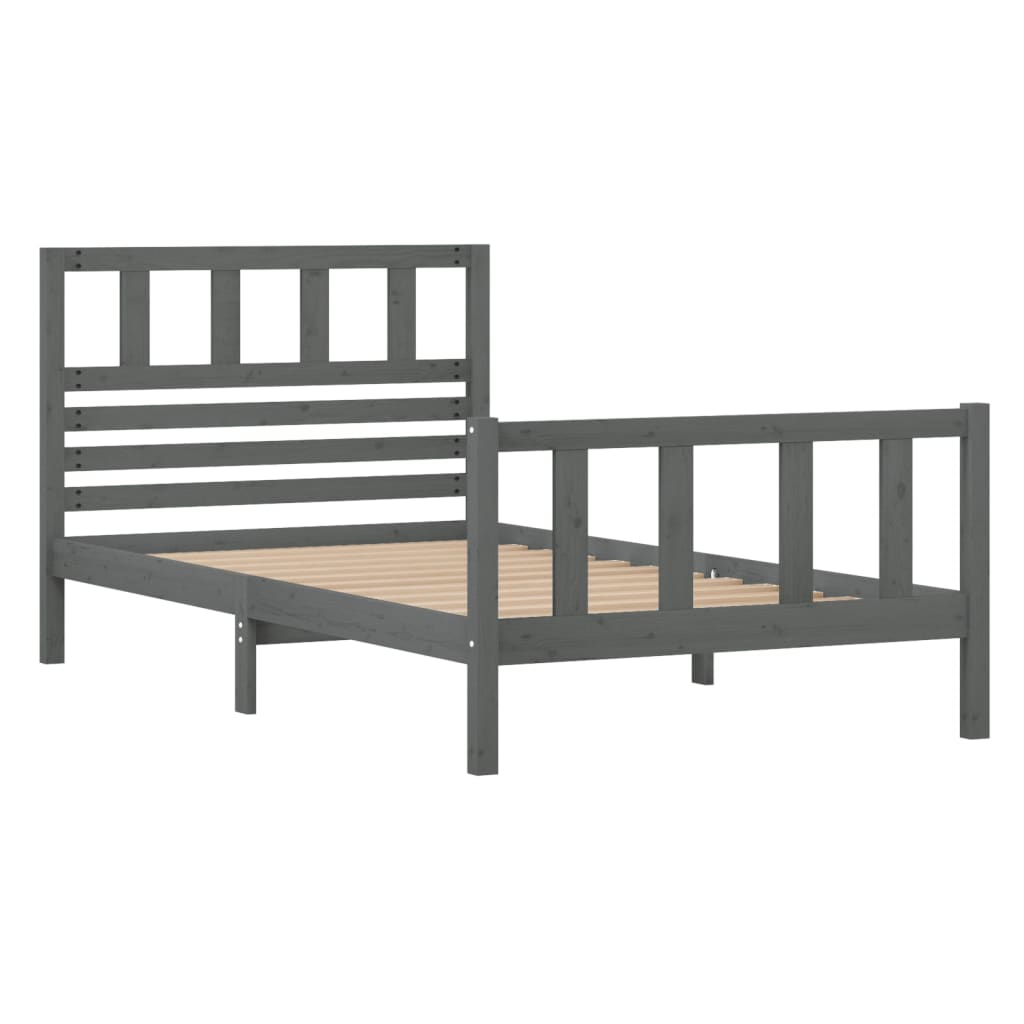 Berkfield Bed Frame Grey Solid Wood 100x200 cm