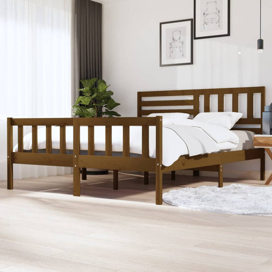 Berkfield Bed Frame Honey Brown 180x200 cm Super King Size Solid Wood