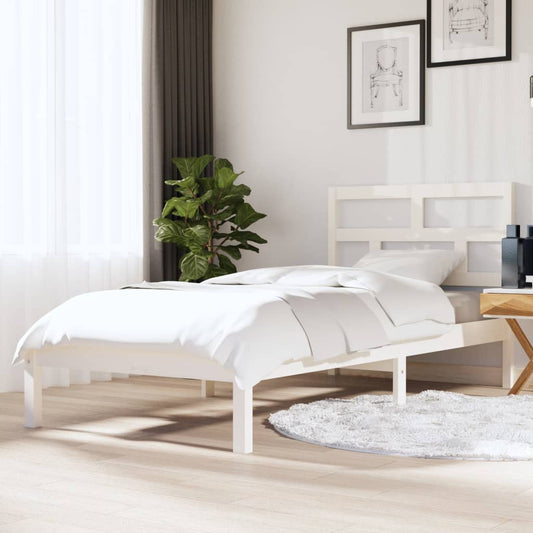 Berkfield Bed Frame White 90x190 cm Single Solid Wood