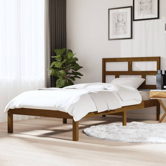 Berkfield Bed Frame Honey Brown 90x190 cm Single Solid Wood