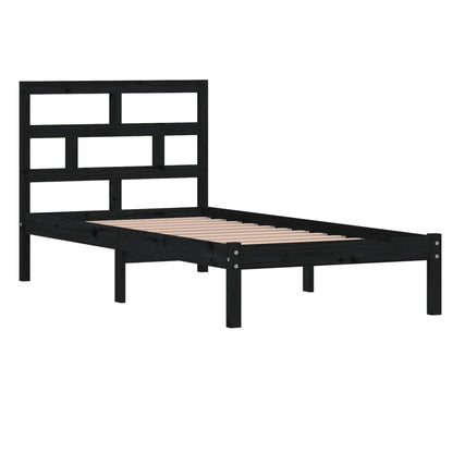 Berkfield Bed Frame Black 90x190 cm Single Solid Wood