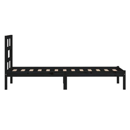 Berkfield Bed Frame Black 90x190 cm Single Solid Wood