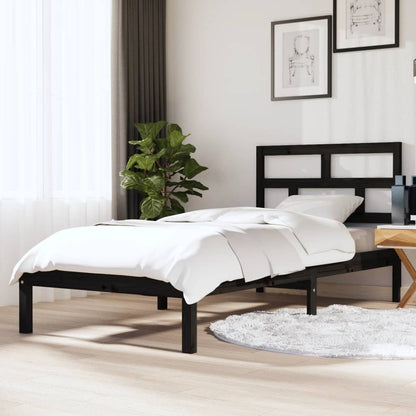 Berkfield Bed Frame Black 90x190 cm Single Solid Wood