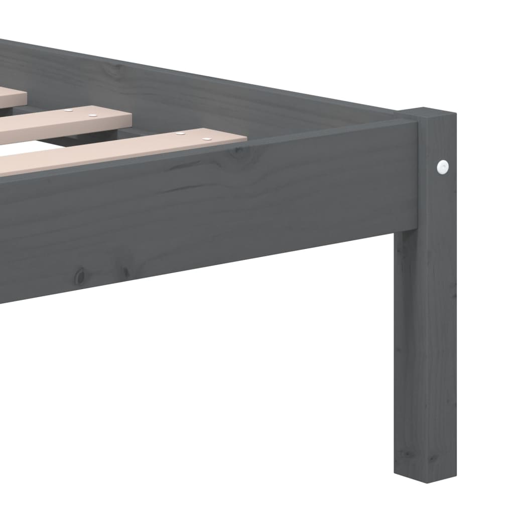 Berkfield Bed Frame Grey Solid Wood Pine 120x200 cm