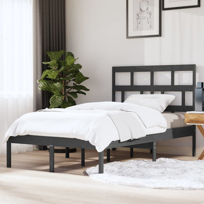 Berkfield Bed Frame Grey Solid Wood Pine 120x200 cm