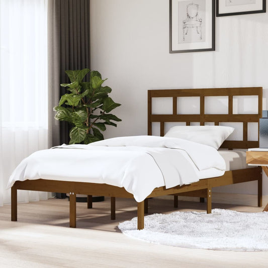 Berkfield Bed Frame Honey Brown Solid Wood Pine 140x200 cm