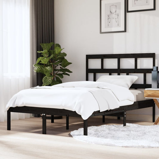 Berkfield Bed Frame Black 150x200 cm King Size Solid Wood