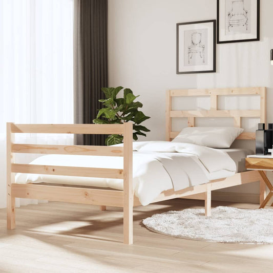 Berkfield Bed Frame 90x190 cm Single Solid Wood