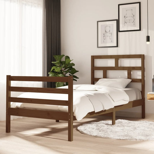 Berkfield Bed Frame Honey Brown Solid Wood Pine 90x200 cm