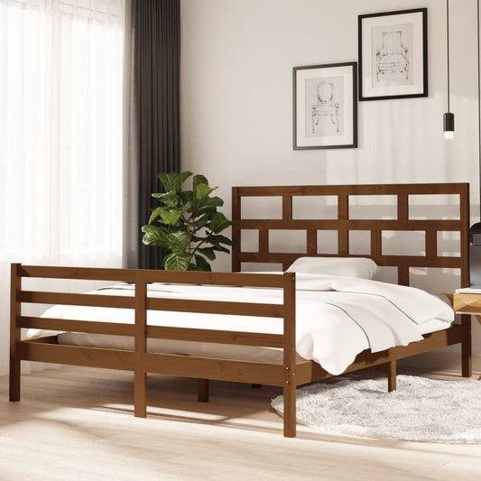 Berkfield Bed Frame Honey Brown Solid Wood Pine 160x200 cm