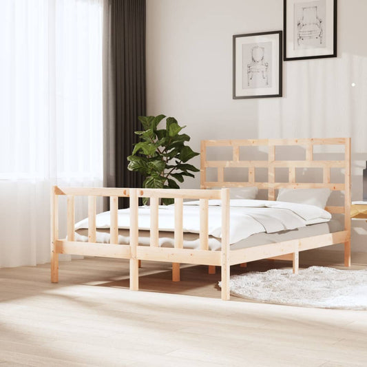 Berkfield Bed Frame Solid Wood Pine 140x200 cm