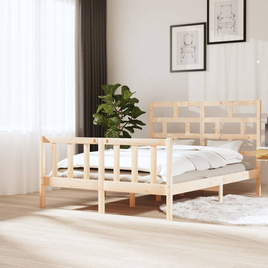 Berkfield Bed Frame Solid Wood Pine 150x200 cm King Size