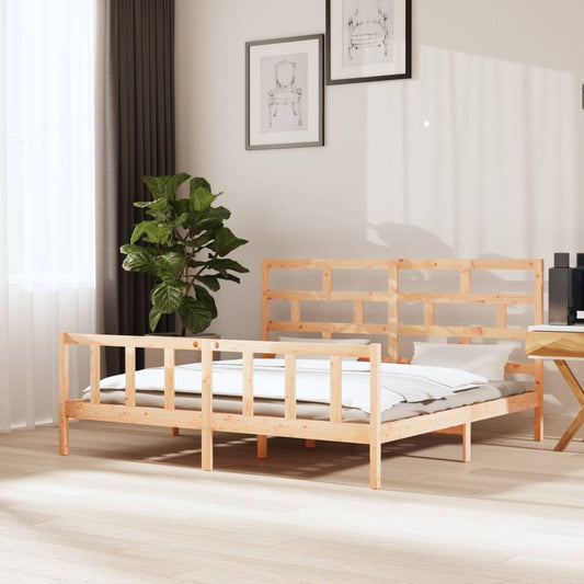 Berkfield Bed Frame Solid Wood Pine 180x200 cm Super King Size