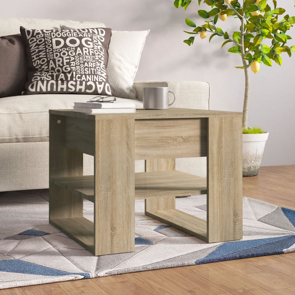 Berkfield Coffee Table Sonoma Oak 55.5x55x45 cm Engineered Wood