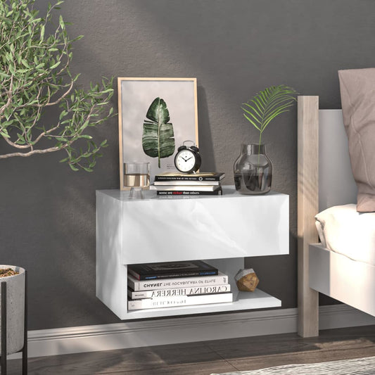 Berkfield Wall-mounted Bedside Cabinet White