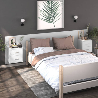 Berkfield Wall-mounted Bedside Cabinet High Gloss White