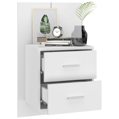Berkfield Wall-mounted Bedside Cabinet High Gloss White