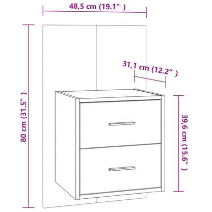 Berkfield Wall-mounted Bedside Cabinet High Gloss White