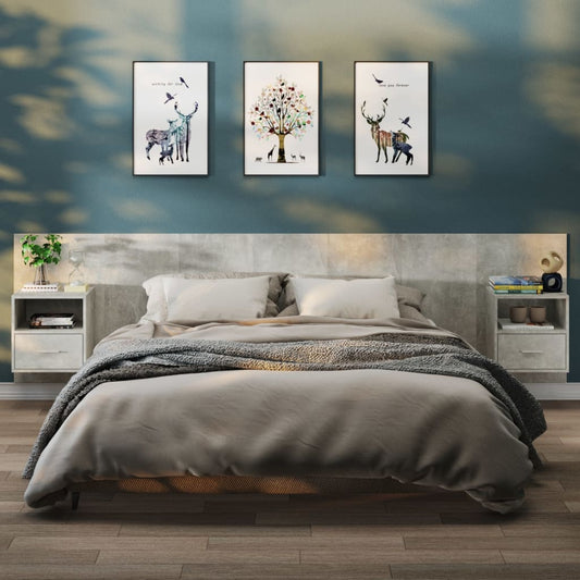 Berkfield Wall-mounted Bedside Cabinets 2 pcs Concrete Grey