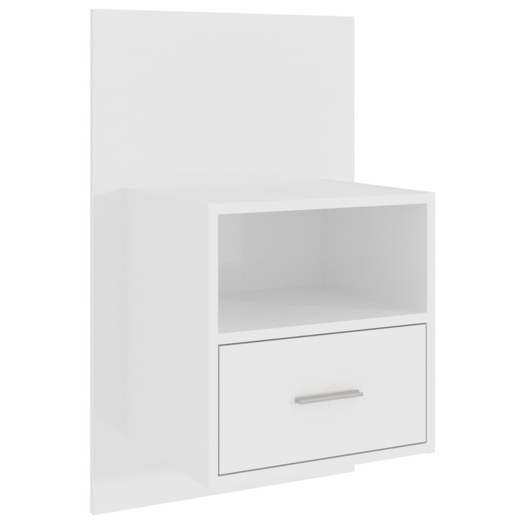 Berkfield Wall-mounted Bedside Cabinets 2 pcs High Gloss White