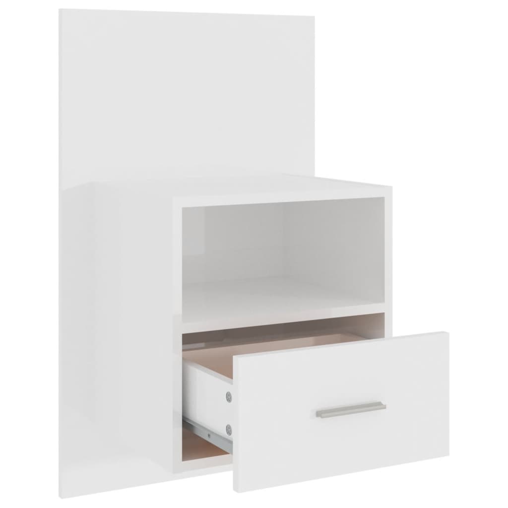 Berkfield Wall-mounted Bedside Cabinets 2 pcs High Gloss White