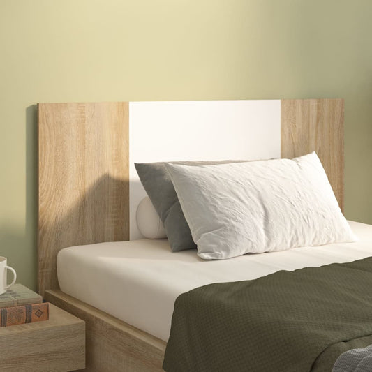 Berkfield Bed Headboard White and Sonoma Oak 120x1.5x80cm Engineered Wood