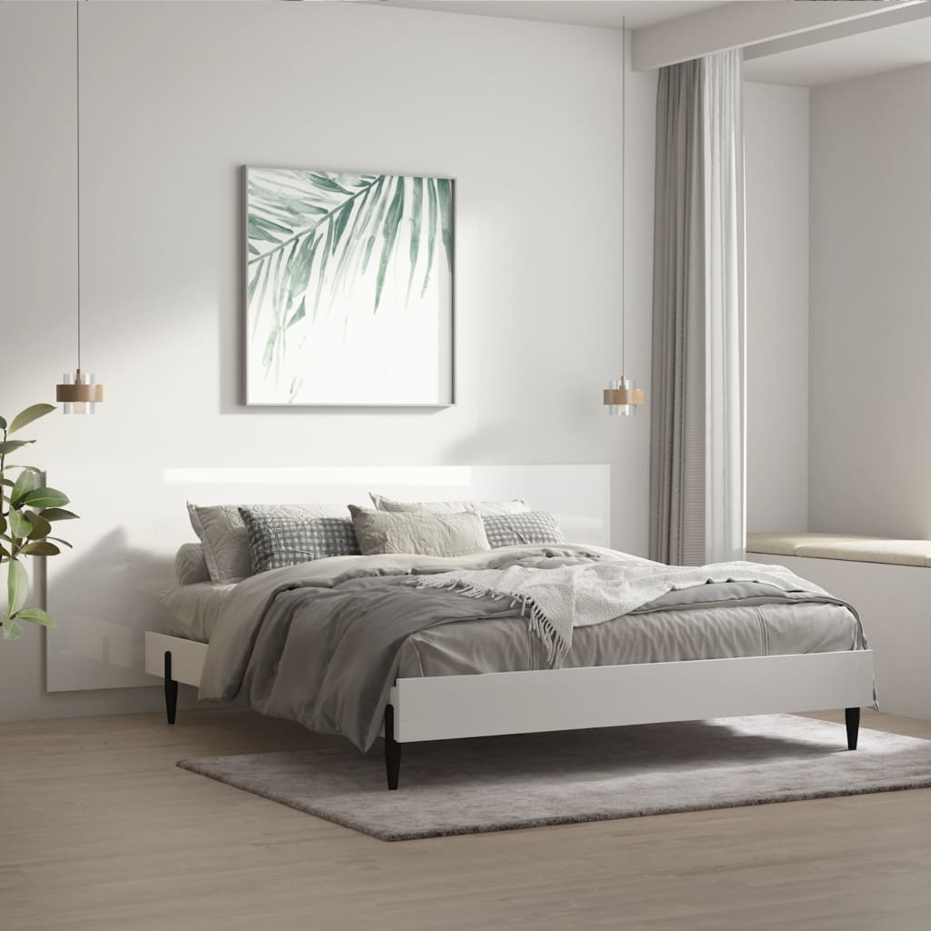 Berkfield Wall Headboard High Gloss White 240x1.5x80 cm Engineered Wood