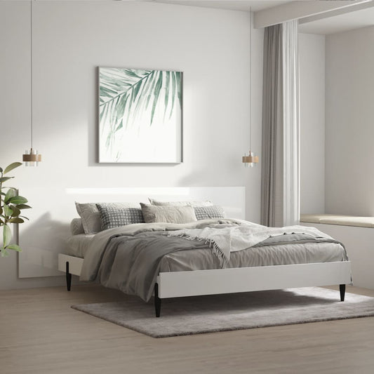 Berkfield Wall Headboard High Gloss White 240x1.5x80 cm Engineered Wood