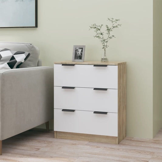 Berkfield Sideboard White and Sonoma Oak 60x30x70 cm Engineered Wood