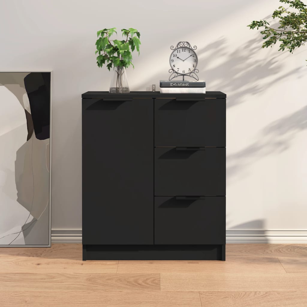 Berkfield Sideboard Black Engineered Wood