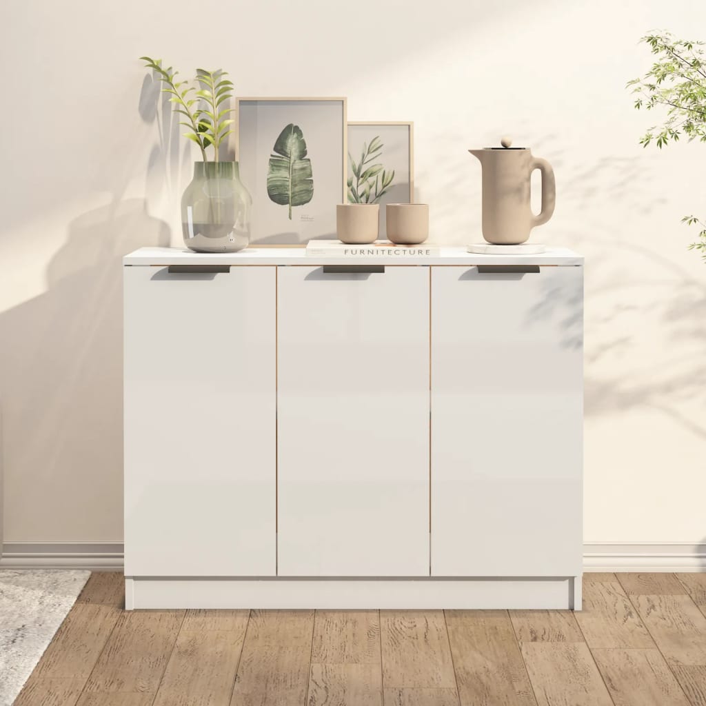 Berkfield Sideboard High Gloss White 90.5x30x70 cm Engineered Wood