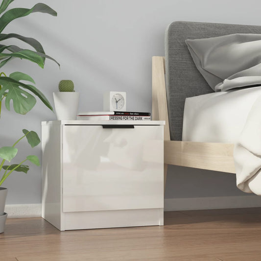 Berkfield Bedside Cabinet High Gloss White 40x39x40 cm