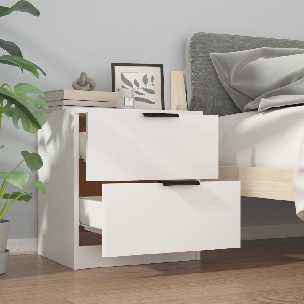 Berkfield Bedside Cabinet White Engineered Wood