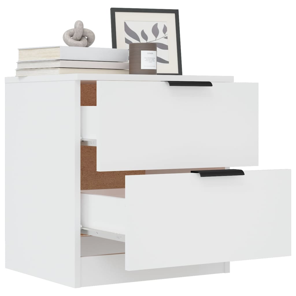 Berkfield Bedside Cabinet White Engineered Wood