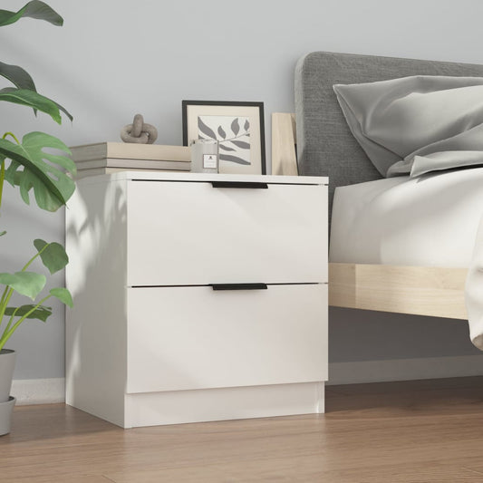 Berkfield Bedside Cabinet White Engineered Wood