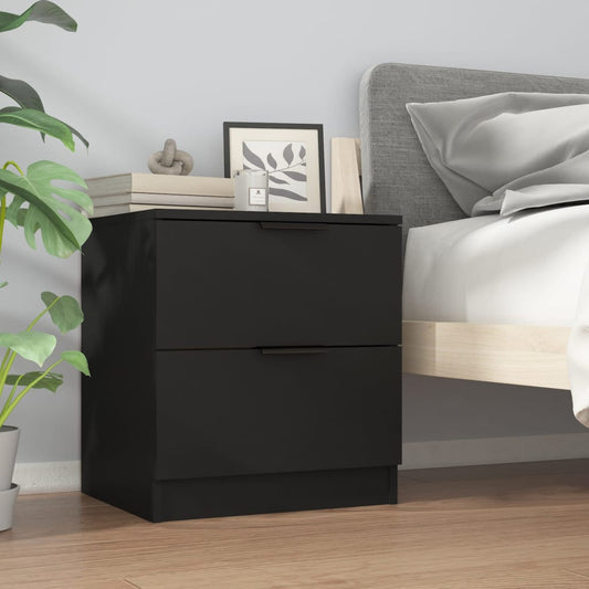 Berkfield Bedside Cabinet Black Engineered Wood