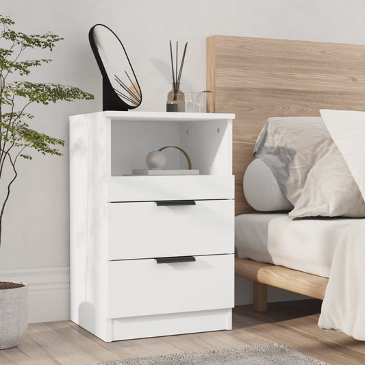 Berkfield Bedside Cabinet White Engineered Wood
