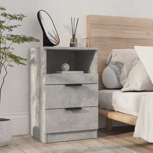 Berkfield Bedside Cabinet Concrete Grey Engineered Wood