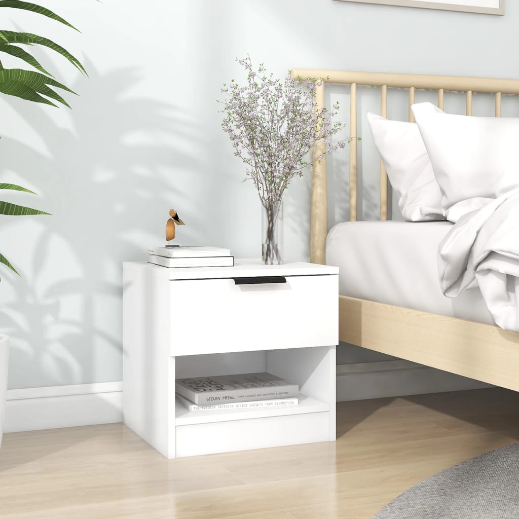 Berkfield Bedside Cabinet White Engineered Wood