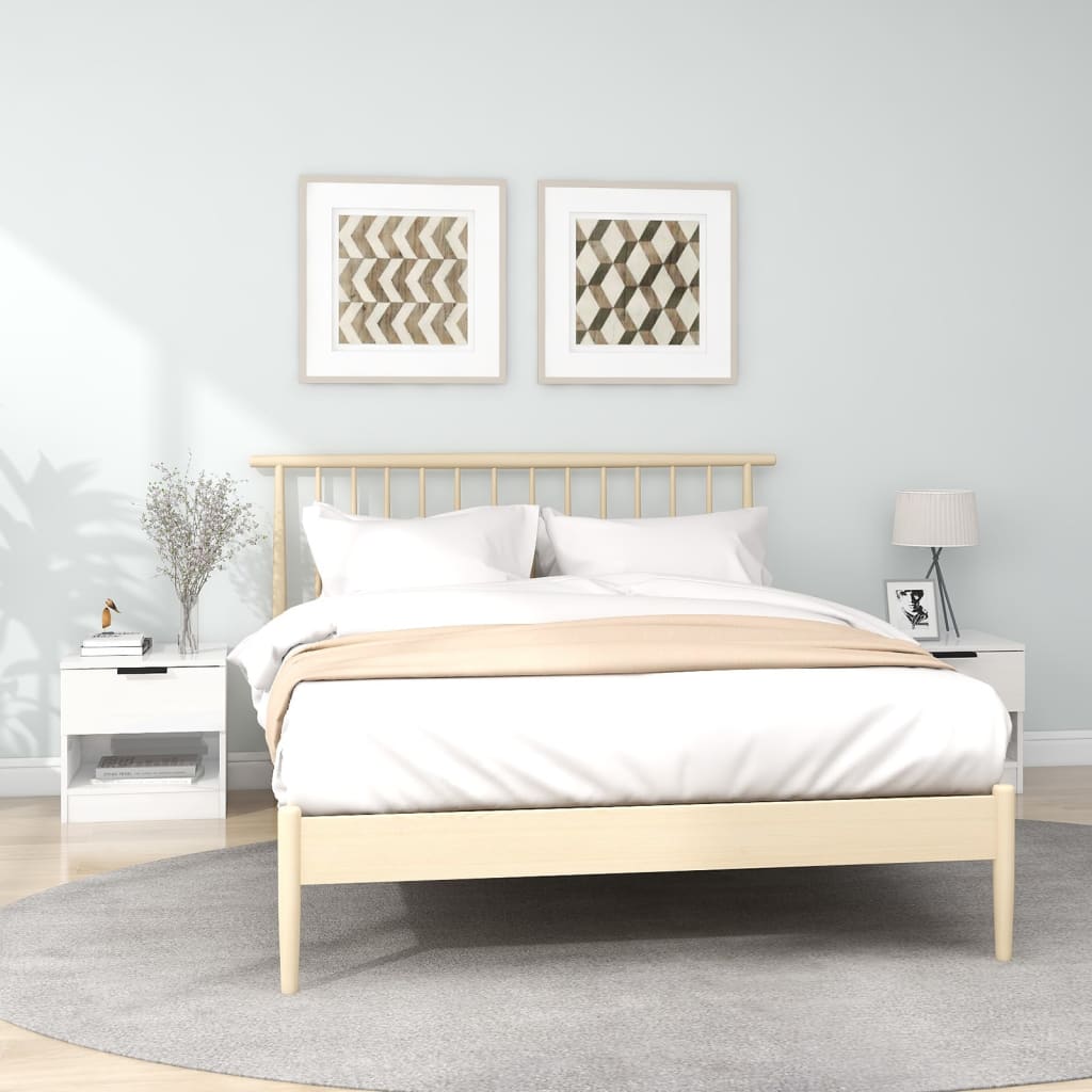 Berkfield Bedside Cabinets 2 pcs High Gloss White Engineered Wood