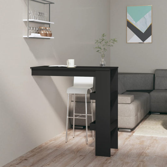 Berkfield Wall Bar Table Black 102x45x103.5 cm Engineered Wood