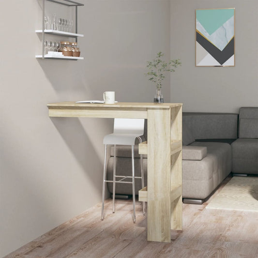 Berkfield Wall Bar Table Sonoma Oak 102x45x103.5 cm Engineered Wood