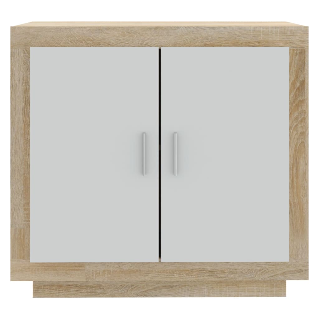 Berkfield Sideboard White and Sonoma Oak 80x40x75 cm Engineered Wood