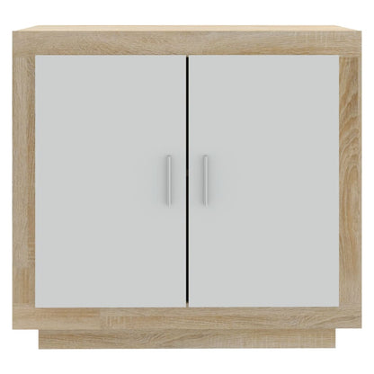 Berkfield Sideboard White and Sonoma Oak 80x40x75 cm Engineered Wood