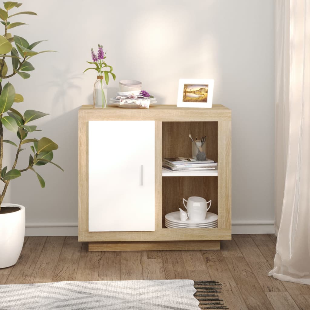 Berkfield Sideboard White and Sonoma Oak
