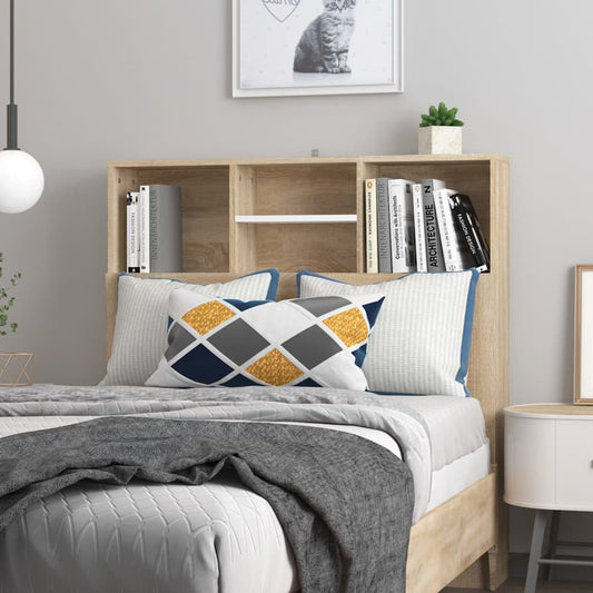 Berkfield Headboard Cabinet White and Sonoma Oak 100x19x103.5 cm