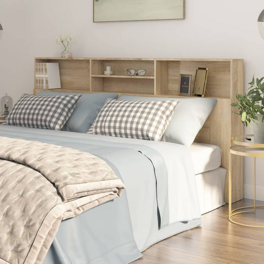 Berkfield Headboard Cabinet Sonoma Oak 200x19x103.5 cm