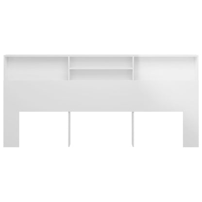 Berkfield Headboard Cabinet High Gloss White 220x19x103.5 cm